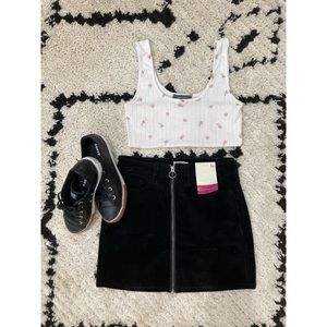 SO black corduroy high waist mini